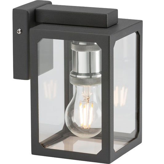 Knightsbridge LANTBK E27 Anthracite Square Wall Lantern