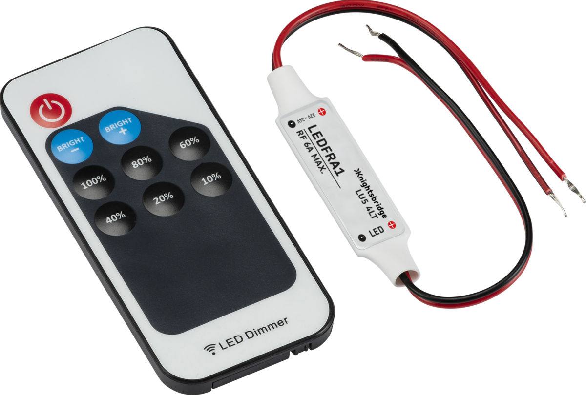 Knightsbridge LEDFRA1 12V / 24V In-Line RF Controller and Remote Dimmer (Single Colour)