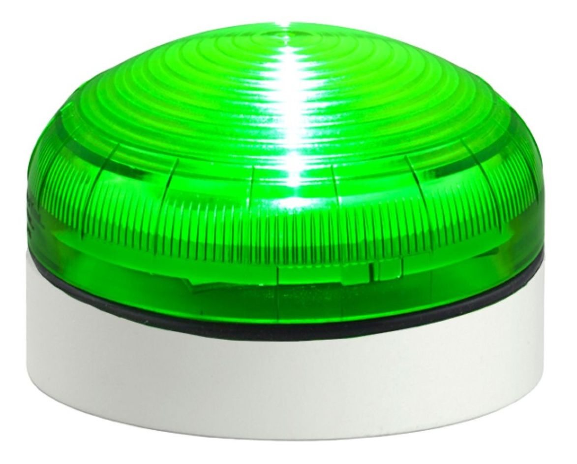 Switchtec XLF-JR-DIR-4-LTSG Sirena XLF-JR 12-24V Continuous Green LED Beacon with Shallow Grey Base