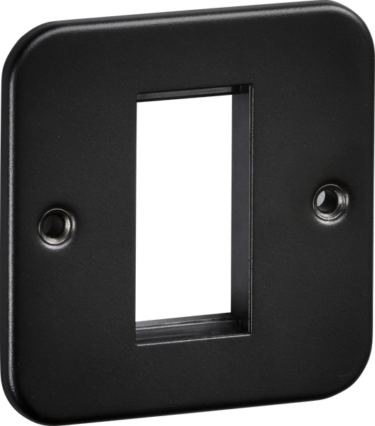 Knightsbridge M1GTB 1 Gang 1 Module Euromodule Faceplate Metal Clad Textured Black
