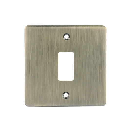 Niglon M2-GP1-AB Premium Edge S 1 Gang Grid Faceplate Antique Brass