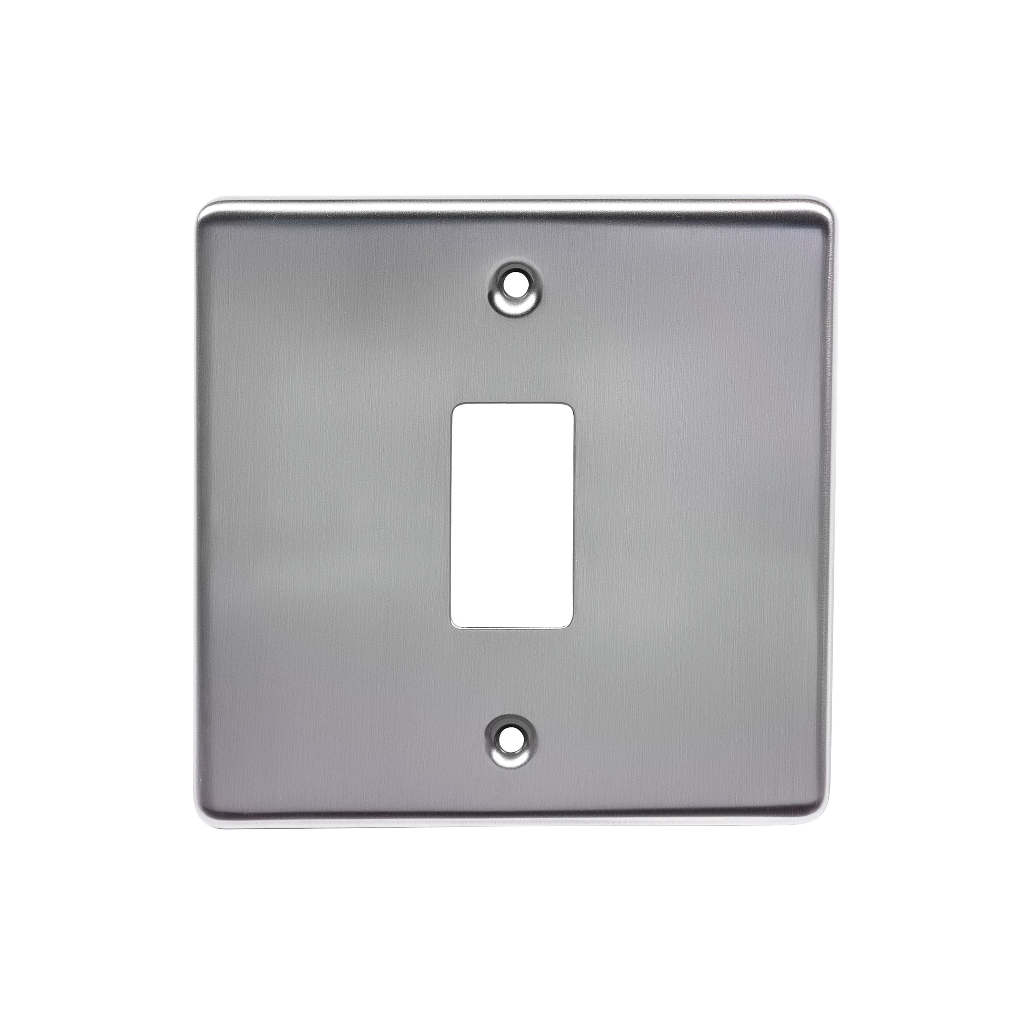 Niglon M2-GP1-BC 1 Gang Grid Faceplate Brushed Chrome