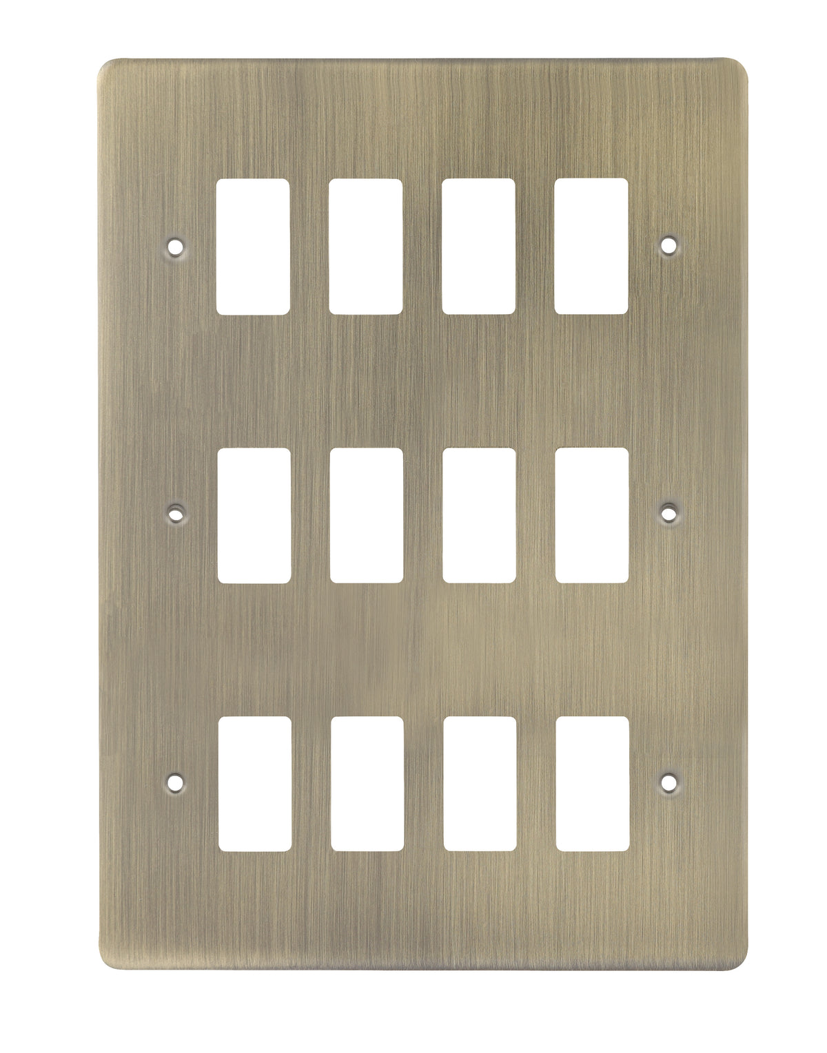 Niglon M2-GP12-AB Premium Edge S 12 Gang Grid Faceplate Antique Brass