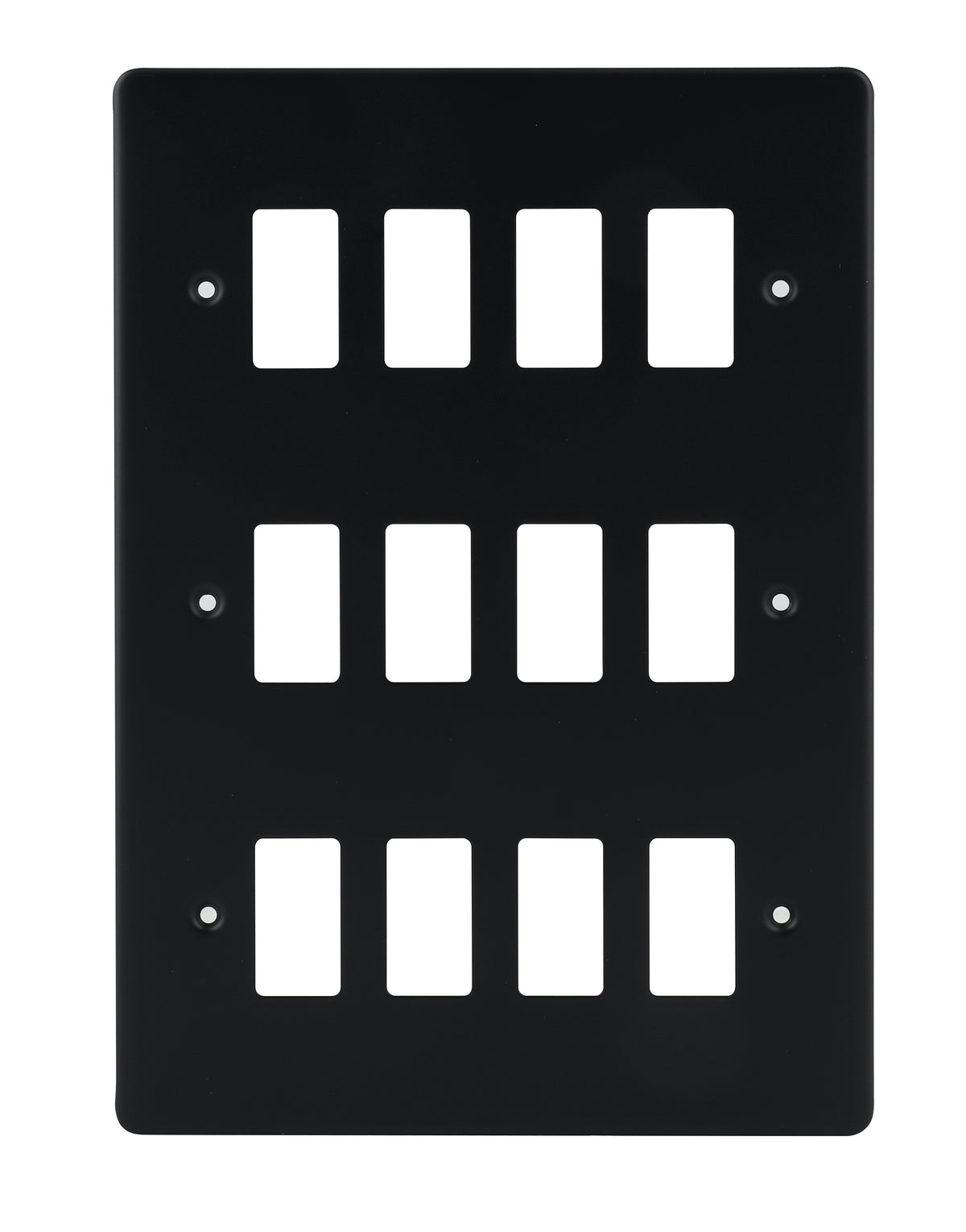 Niglon M2-GP12-MB Premium Edge S 12 Gang Grid Faceplate Matt Black
