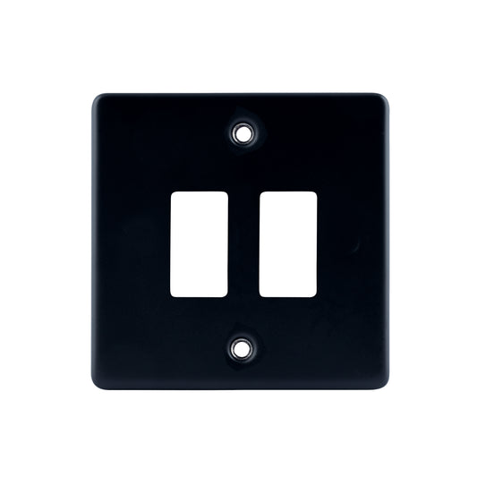 Niglon M2-GP2-MB Premium Edge S 2 Gang Grid Faceplate Matt Black