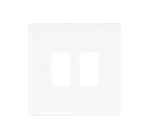 Niglon M2-GP2-MED 2 Gang Grid Faceplate White Moulded