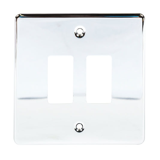 Niglon M2-GP2-PC 2 Gang Grid Faceplate Polished Chrome