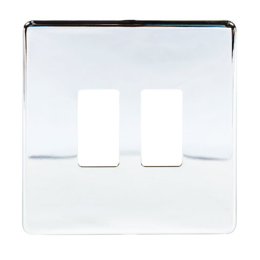 Niglon M2-GP2-SPC 2 Gang Grid Faceplate Polished Chrome