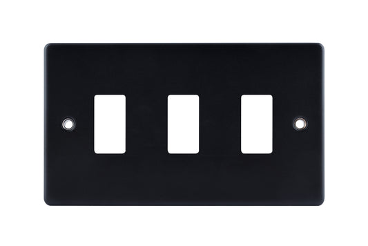 Niglon M2-GP3-MB Premium Edge S 3 Gang Grid Faceplate Matt Black
