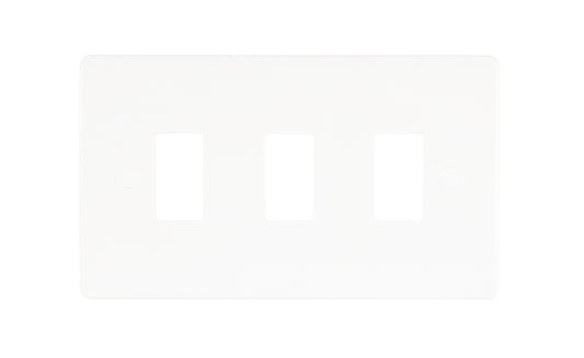 Niglon M2-GP3-MED 3 Gang Grid Faceplate White Moulded