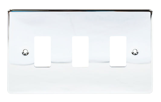 Niglon M2-GP3-PC 3 Gang Grid Faceplate Polished Chrome