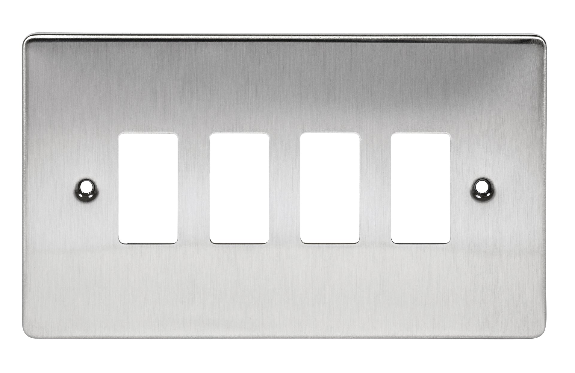 Niglon M2-GP4-BC 4 Gang Grid Faceplate Brushed Chrome