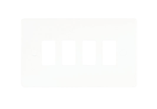 Niglon M2-GP4-MED 4 Gang Grid Faceplate White Moulded