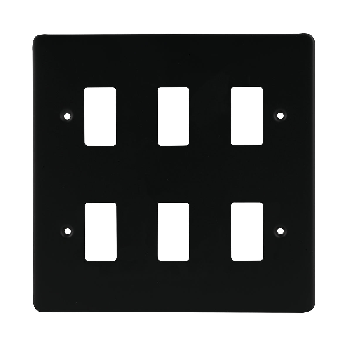 Niglon M2-GP6-MB Premium Edge S 6 Gang Grid Faceplate Matt Black