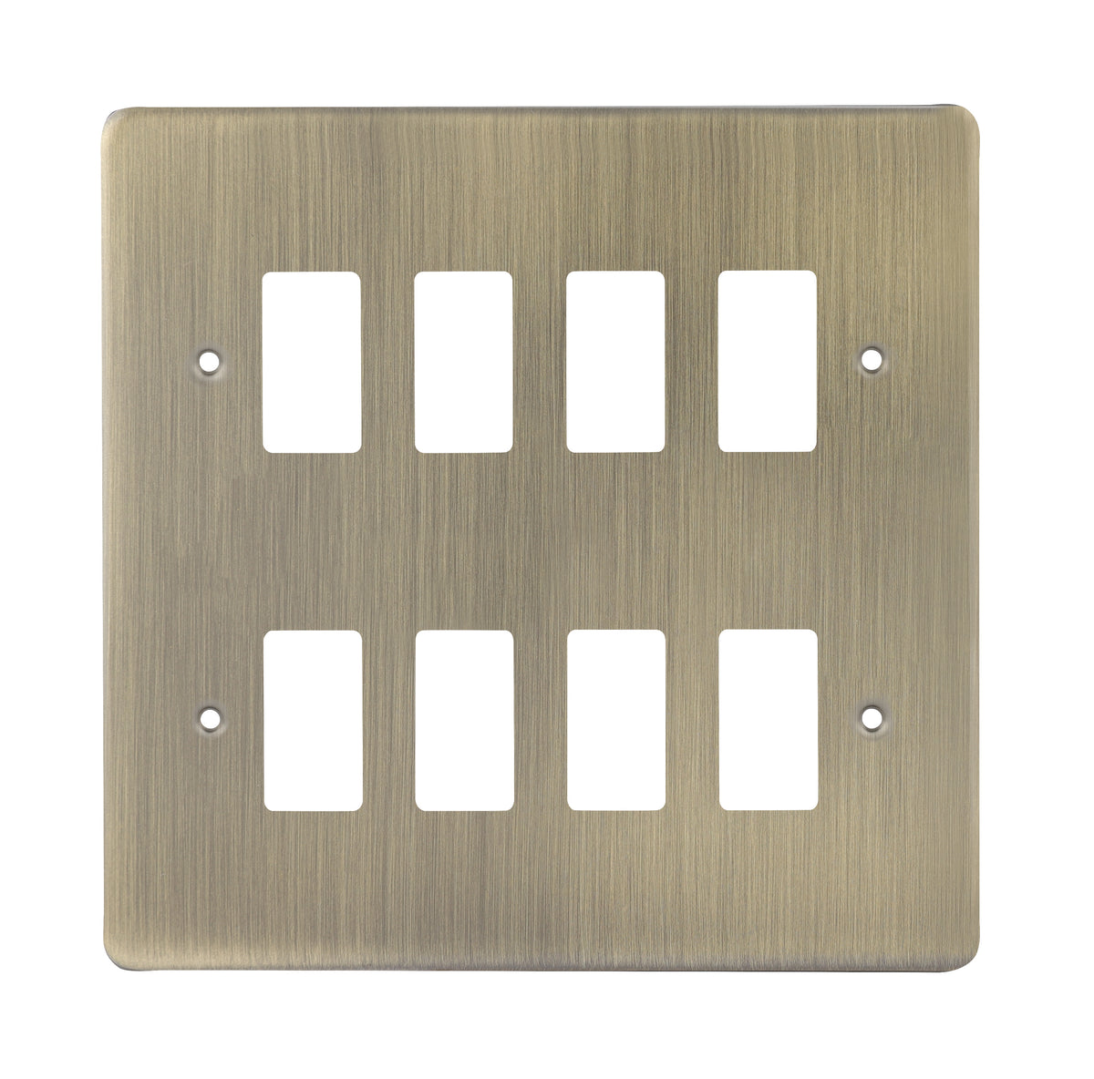 Niglon M2-GP8-AB Premium Edge S 8 Gang Grid Faceplate Antique Brass