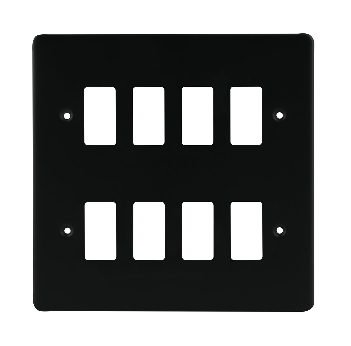 Niglon M2-GP8-MB Premium Edge S 8 Gang Grid Faceplate Matt Black