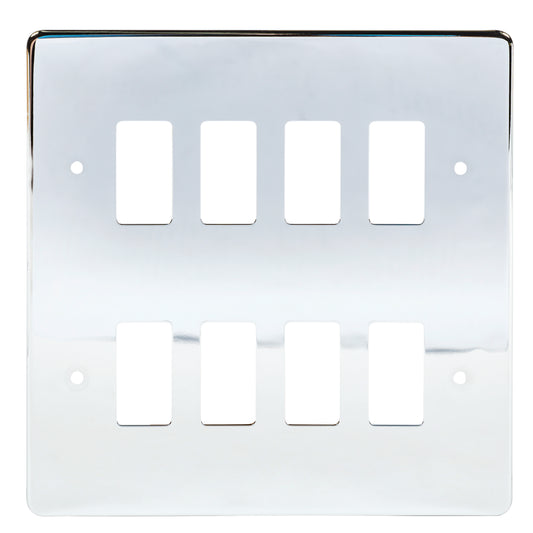Niglon M2-GP8-PC 8 Gang Grid Faceplate Polished Chrome