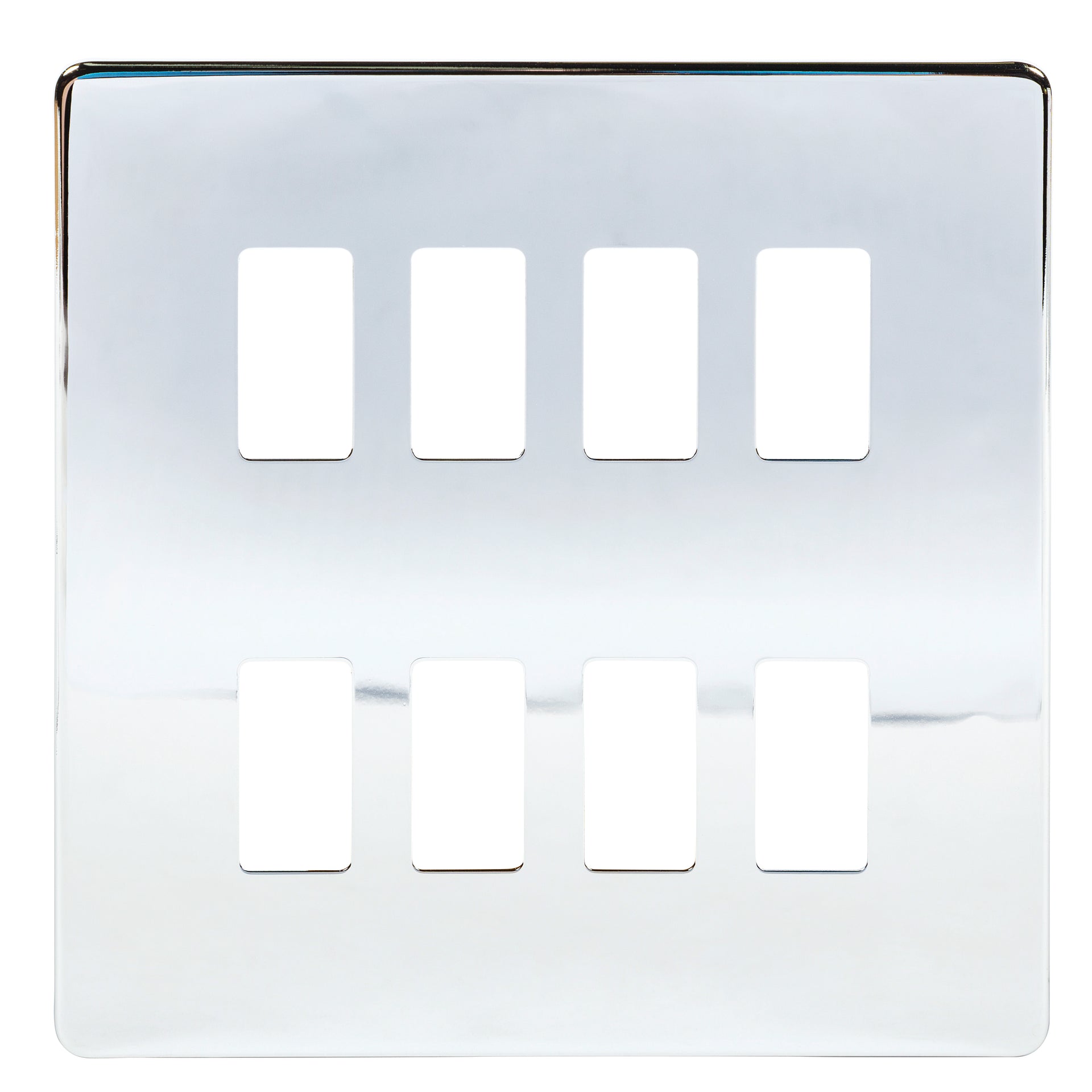 Niglon M2-GP8-SPC 8 Gang Grid Faceplate Polished Chrome