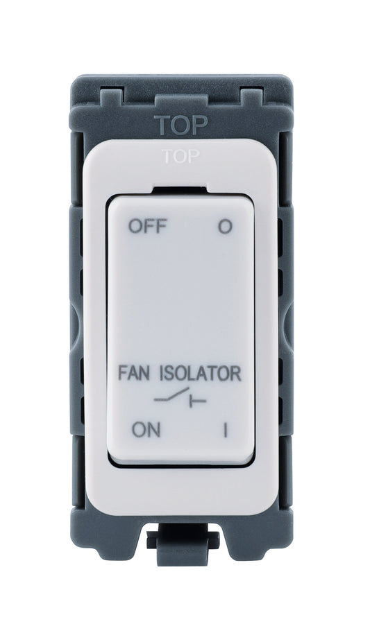 Niglon M2-ISL 20A Fan Isolator Switch Module White Moulded