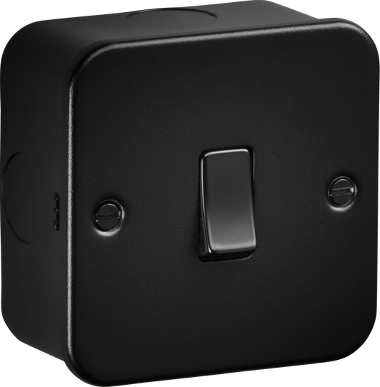 Knightsbridge M2000TB 1 Gang 2 Way Switch Metal Clad Textured Black