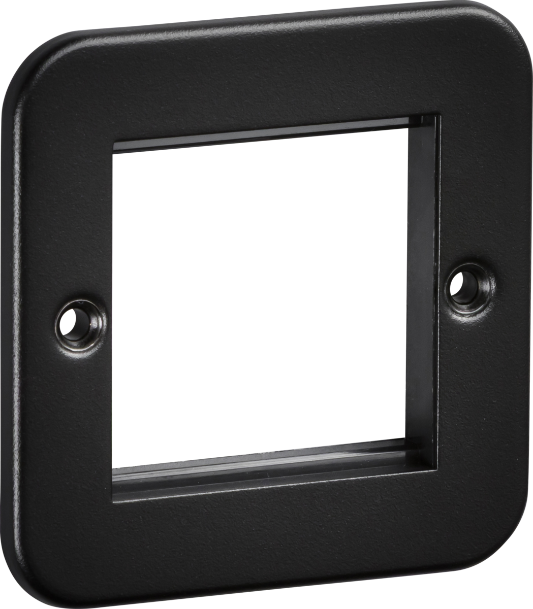 Knightsbridge M2GTB 1 Gang 2 Module Euromodule Faceplate Metal Clad Textured Black
