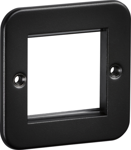 Knightsbridge M2GTB 1 Gang 2 Module Euromodule Faceplate Metal Clad Textured Black