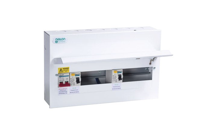 Niglon M3CU21S/280 8+7 Split Load Consumer Unit with 100A Mains Switch and 2 x 80A RCDs