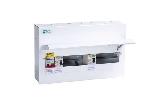 Niglon M3CU21S/280 8+7 Split Load Consumer Unit with 100A Mains Switch and 2 x 80A RCDs
