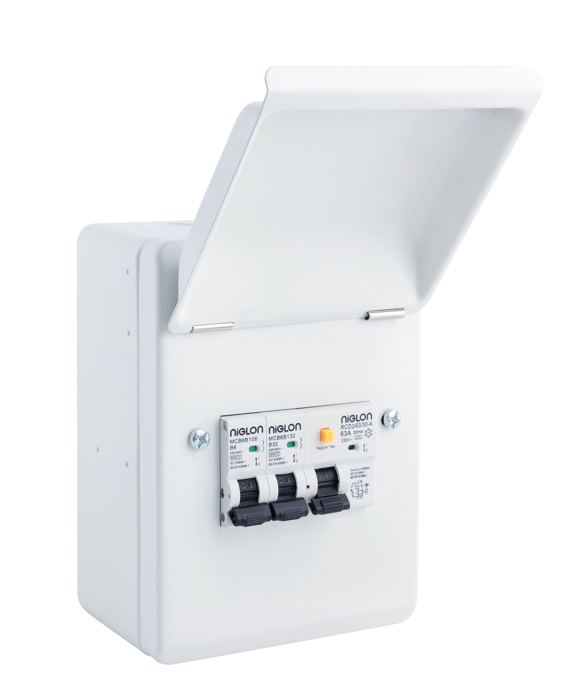 Niglon M3CU4GAR/32-A Garage Unit with 63A RCD and 6A+32A MCBs