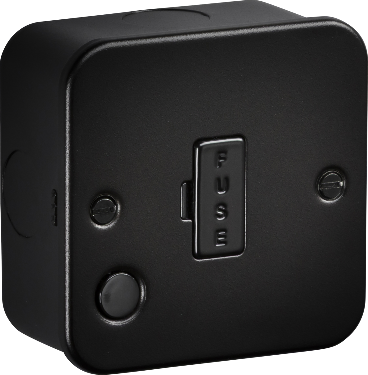 Knightsbridge M6000FTB 13A Unswitched Fused Spur with Flex Outlet Metal Clad Textured Black
