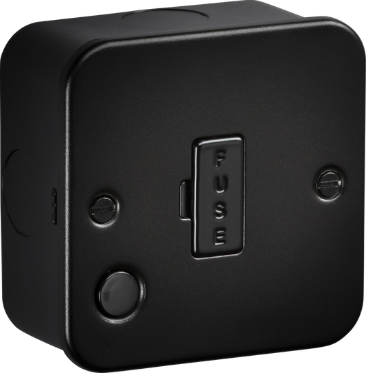 Knightsbridge M6000FTB 13A Unswitched Fused Spur with Flex Outlet Metal Clad Textured Black