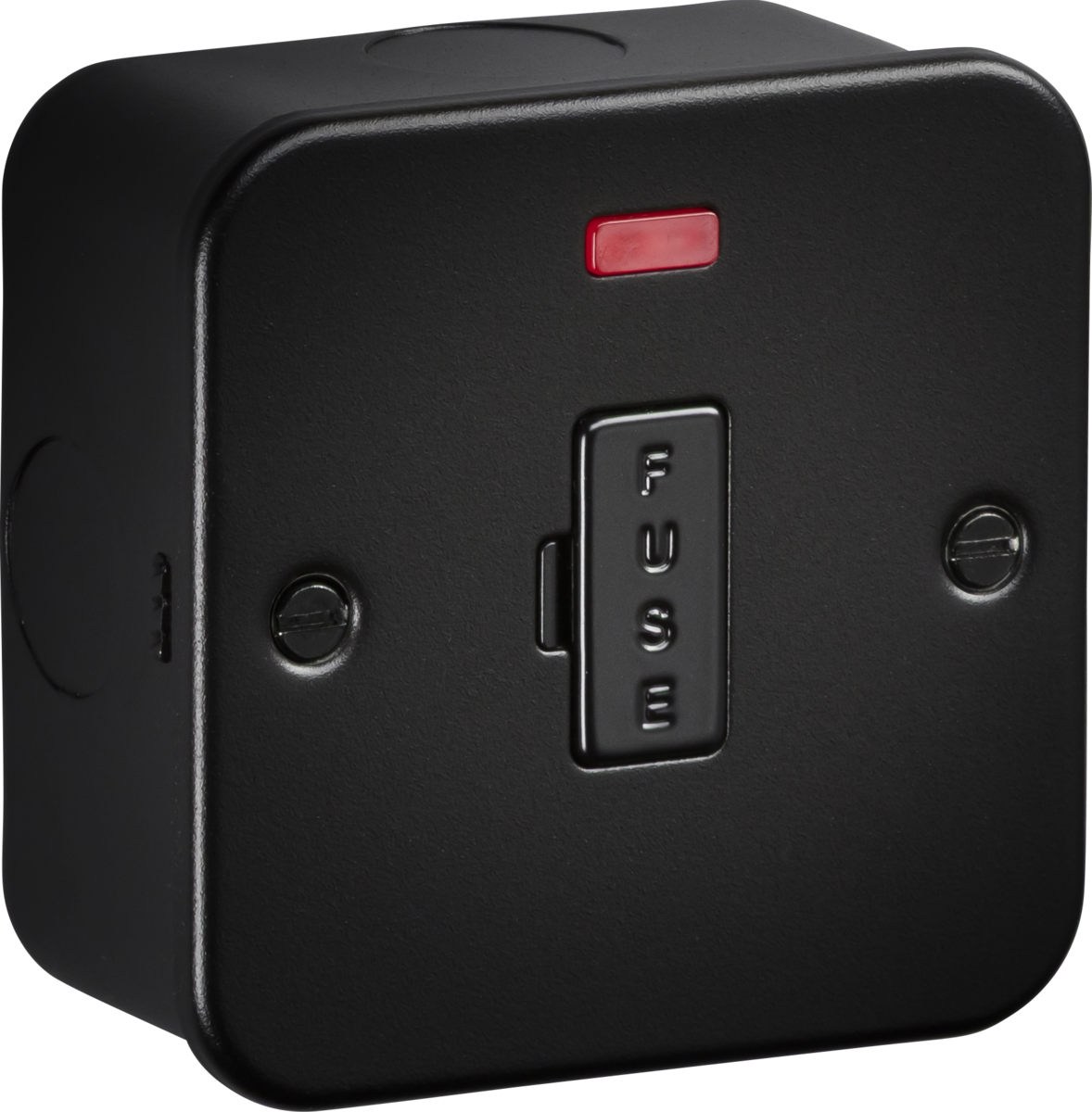 Knightsbridge M6000NTB 13A Unswitched Fused Spur with Neon Metal Clad Textured Black