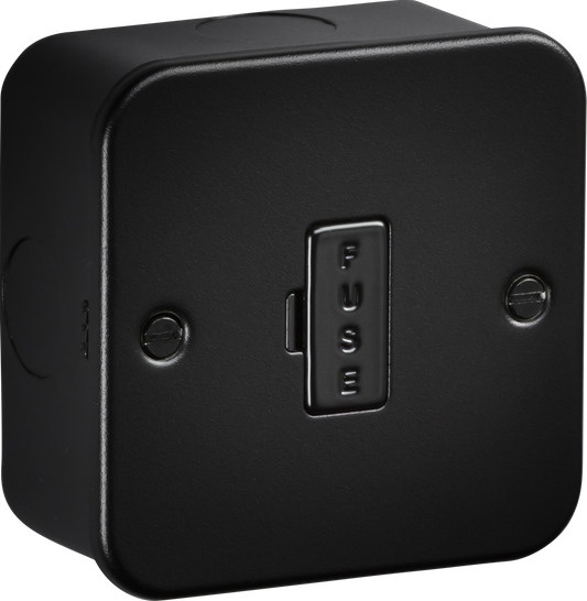 Knightsbridge M6000TB 13A Unswitched Fused Spur Metal Clad Textured Black