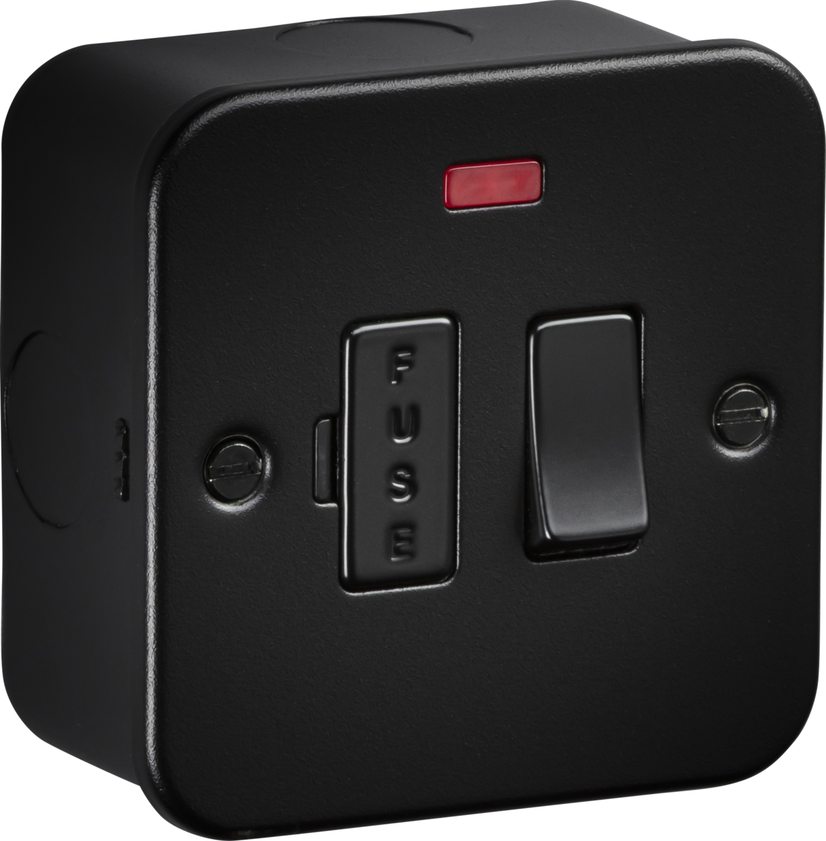 Knightsbridge M6300NTB 13A Switched Fused Spur with Neon Metal Clad Textured Black