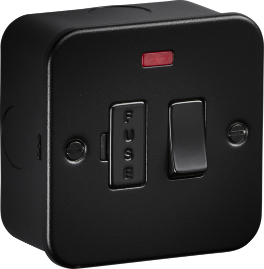 Knightsbridge M6300NTB 13A Switched Fused Spur with Neon Metal Clad Textured Black