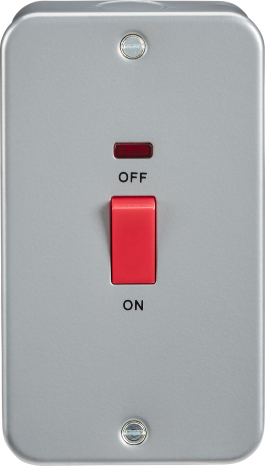 Knightsbridge M8332N 2 Gang 45A DP Switch with Neon Metal Clad