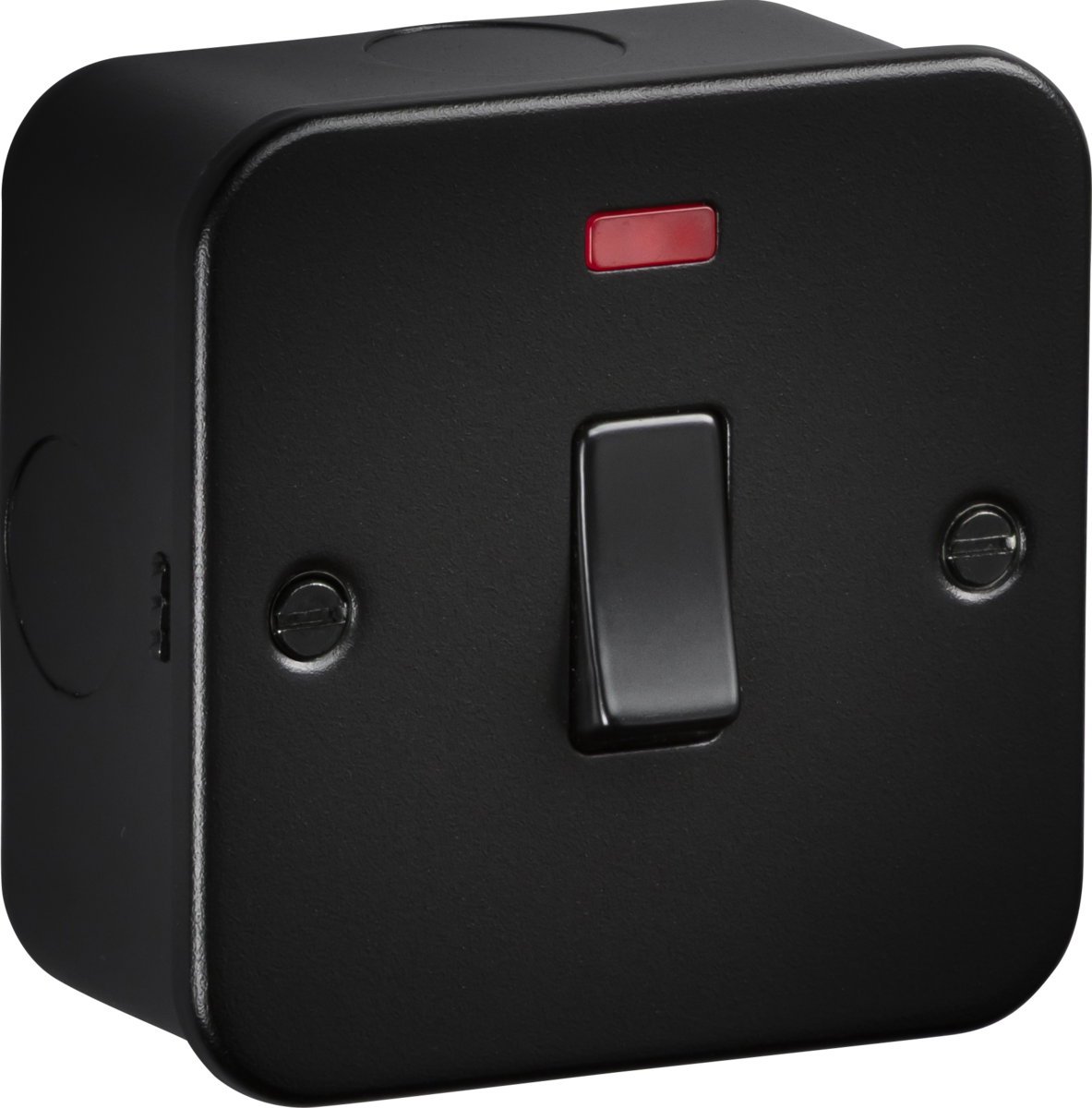 Knightsbridge M8341NTB 1 Gang 20A DP Switch with Neon Metal Clad Textured Black