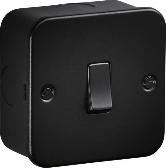 Knightsbridge M8341TB 1 Gang 20A DP Switch Metal Clad Textured Black