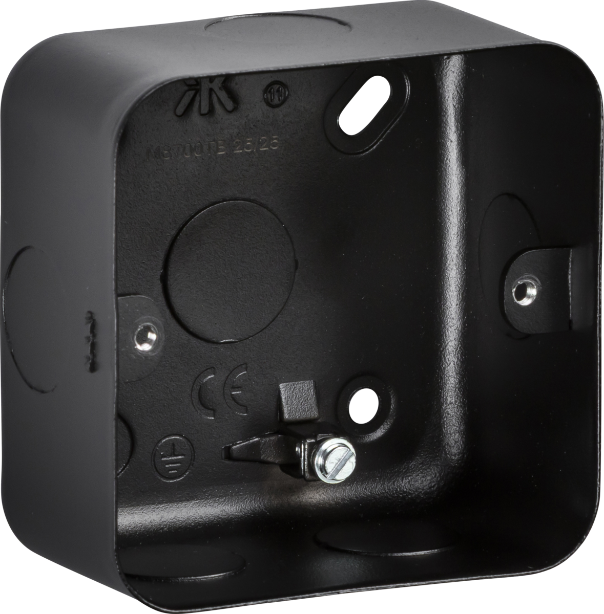 Knightsbridge M8700TB 1 - 2 Gang Surface Mount Box Metal Clad Textured Black