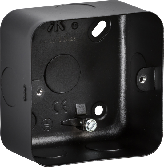 Knightsbridge M8700TB 1 - 2 Gang Surface Mount Box Metal Clad Textured Black