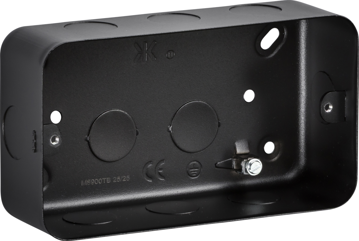 Knightsbridge M8900TB 3 - 4 Gang Surface Mount Box Metal Clad Textured Black