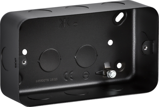 Knightsbridge M8900TB 3 - 4 Gang Surface Mount Box Metal Clad Textured Black