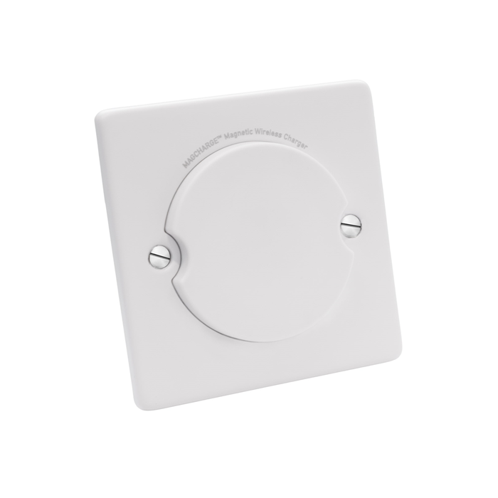 MagCharge MAGC1WH Qi2 1 Gang Magnetic Phone Charger Outlet Matt White
