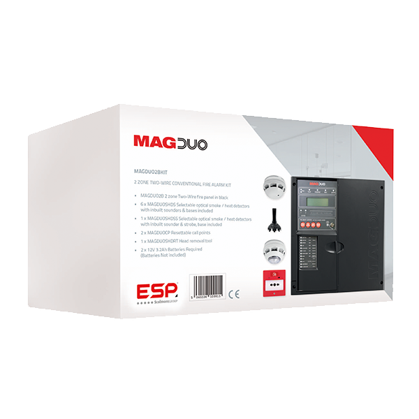 ESP MAGDUO2BKIT MagDuo 2 Zone Two Wire Convential Fire Alarm Kit Black