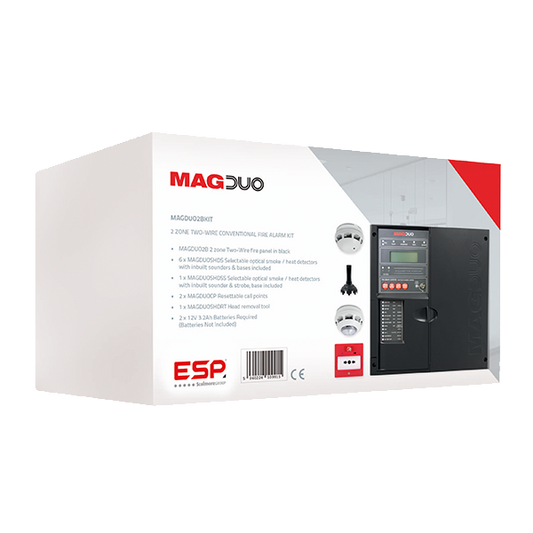 ESP MAGDUO2BKIT MagDuo 2 Zone Two Wire Convential Fire Alarm Kit Black