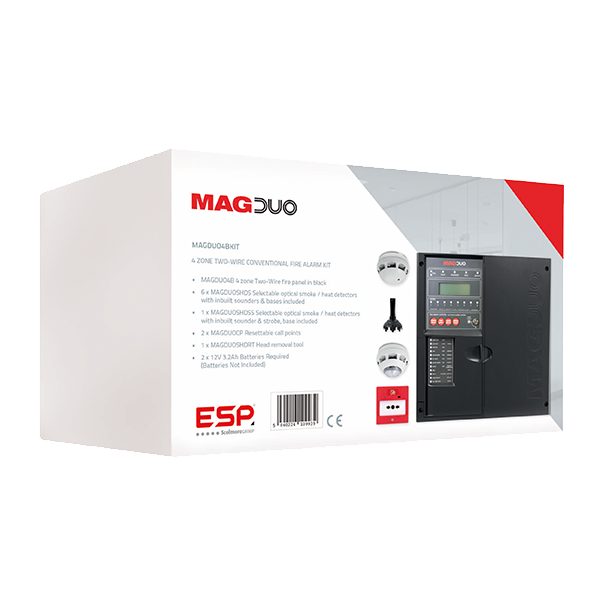 ESP MAGDUO4BKIT MagDuo 4 Zone Two Wire Convential Fire Alarm Kit Black