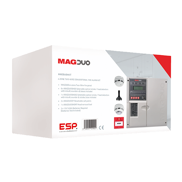 ESP MAGDUO4KIT MagDuo 4 Zone Two Wire Convential Fire Alarm Kit Light Grey