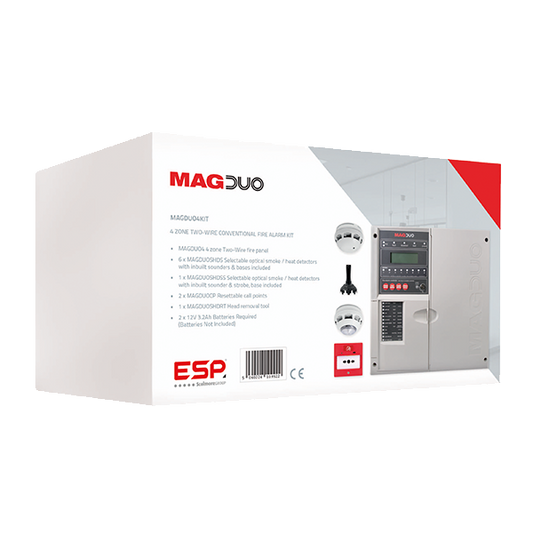 ESP MAGDUO4KIT MagDuo 4 Zone Two Wire Convential Fire Alarm Kit Light Grey