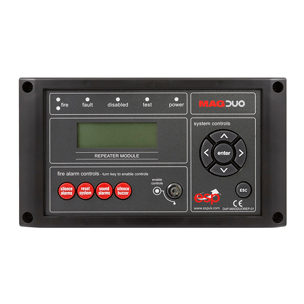 ESP MAGDUOREPB MagDuo 4 / 8 Zone 2 Wire Conventional Repeater Panel Black