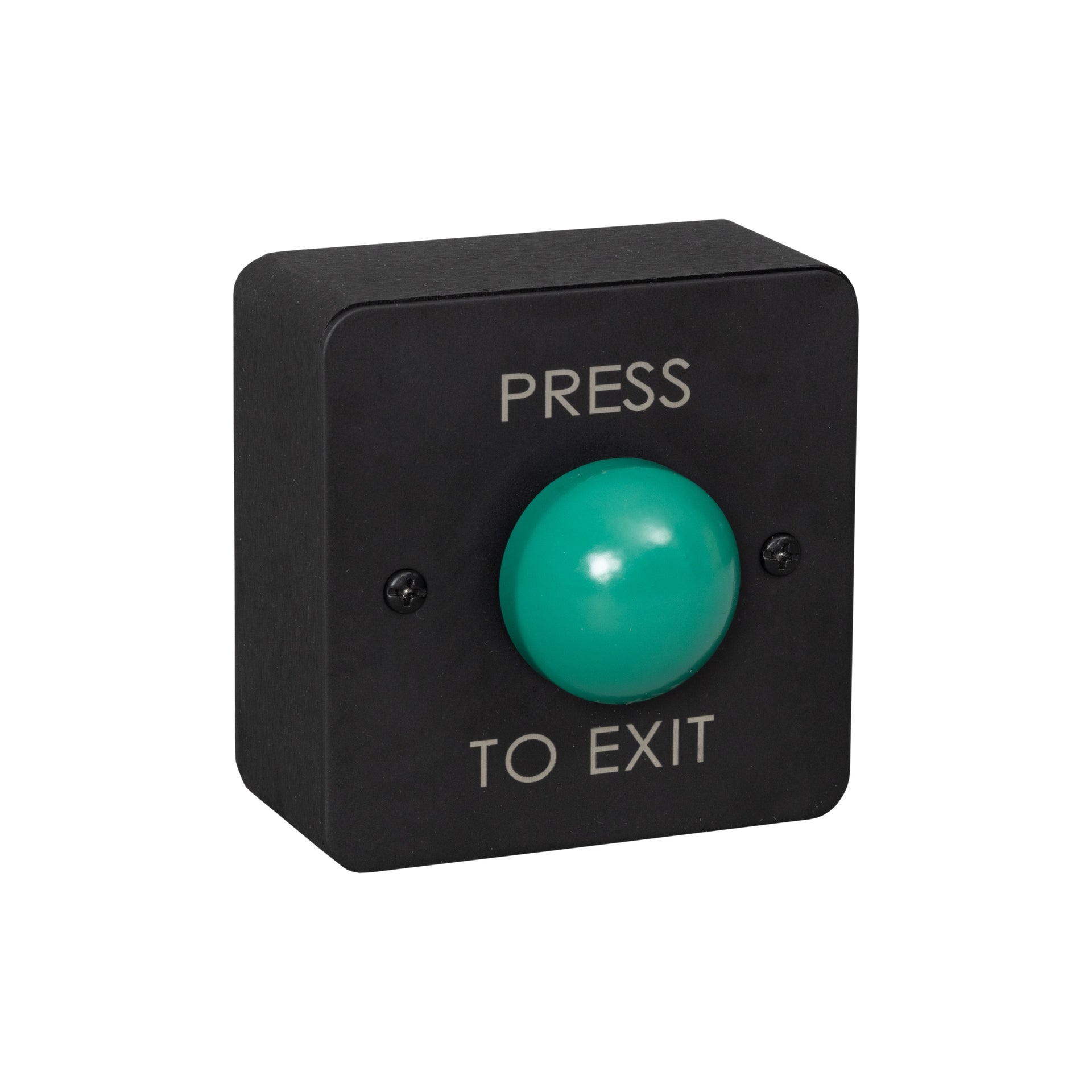 RGL MBK-MEXT-EBGB/PTE Metal Green Dome 'Press To Exit' Button Matt Black